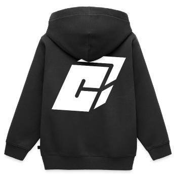 Abstract C-Brief - Kinder Premium Organic Zip Hoodie - Schwarz - Hinten - AI Model Kid Male (0cm)