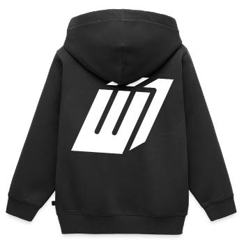 Abstract W-Brief - Kinder Premium Organic Zip Hoodie - Schwarz - Hinten - AI Model Kid Male (0cm)