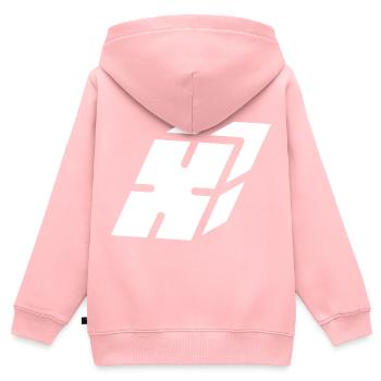 Abstract X Brief - Kinder Premium Organic Zip Hoodie - Rosa - Hinten - AI Model Kid Female (0cm)