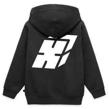 Abstract X Brief - Kinder Premium Organic Zip Hoodie - Schwarz - Hinten - AI Model Kid Male (0cm)
