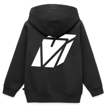 Abstract V-Brief - Kinder Premium Organic Zip Hoodie - Schwarz - Hinten - AI Model Kid Male (0cm)