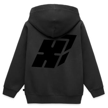 Abstract X Brief - Kinder Premium Organic Zip Hoodie - Schwarz - Hinten - AI Model Kid Male (0cm)