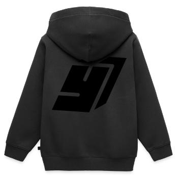 Abstract Y-Buchstabe - Kinder Premium Organic Zip Hoodie - Schwarz - Hinten - AI Model Kid Male (0cm)