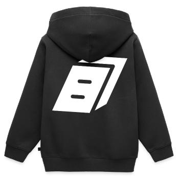 Abstract Nummer 8 - Kinder Premium Organic Zip Hoodie - Schwarz - Hinten - AI Model Kid Male (0cm)