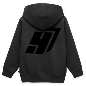 Abstract Nummer4 - Kinder Premium Organic Zip Hoodie - Schwarz - Hinten - AI Model Kid Male (0cm)