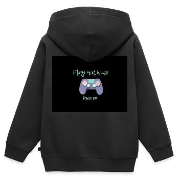 Game Changer - Kinder Premium Organic Zip Hoodie - Schwarz - Hinten - AI Model Kid Male (0cm)