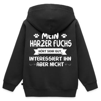 Harzer Fuchs - Kinder Premium Organic Zip Hoodie - Schwarz - Hinten - AI Model Kid Male (0cm)