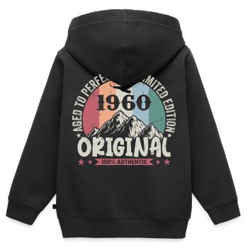 1960 Geburtstag 1960 Jahrgang Geburtstag 1960 - Kinder Premium Organic Zip Hoodie - Schwarz - Hinten - AI Model Kid Male (0cm)