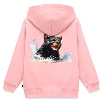 Tasmanian devil in the water - Kids Premium Organic Zip-up Hoodie - rose - Back - AI Model Kid Female (0cm)