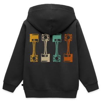 Retro Automechaniker - Kinder Premium Organic Zip Hoodie - Schwarz - Hinten - AI Model Kid Male (0cm)