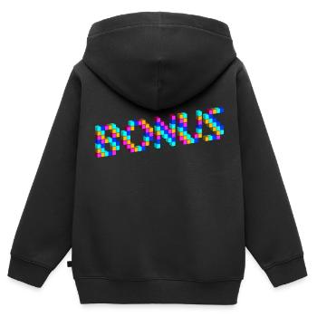 BONUS bonus Bonus Pixel - Sweat Premium à capuche zippé enfant bio - noir - Dos - AI Model Kid Male (0cm)
