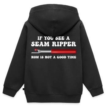 Funny Quilting For Women Quilter Seamstress Fabric - Kids Premium Organic Zip-up Hoodie - black - Back - AI Model Kid Male (0cm)