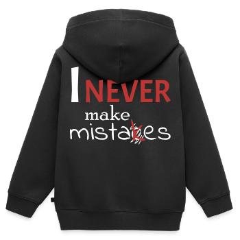 Je ne me trompe jamais - Sweat Premium à capuche zippé enfant bio - noir - Dos - AI Model Kid Male (0cm)