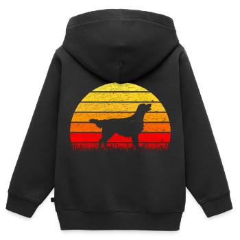 Lever de soleil plat - Sweat Premium à capuche zippé enfant bio - noir - Dos - AI Model Kid Male (0cm)