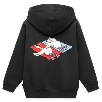 Cygnes sur la plage - Sweat Premium à capuche zippé enfant bio - noir - Dos - AI Model Kid Male (0cm)