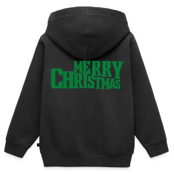 Merry christmas - Sweat Premium à capuche zippé enfant bio - noir - Dos - AI Model Kid Male (0cm)