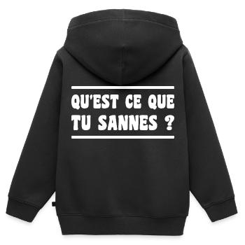 Was wissen Sie? Aveyron-Ausdruck - Kinder Premium Organic Zip Hoodie - Schwarz - Hinten - AI Model Kid Male (0cm)
