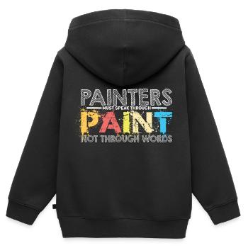 Peintre - peintre Tshirt - peintre cadeau - Sweat Premium à capuche zippé enfant bio - noir - Dos - AI Model Kid Male (0cm)