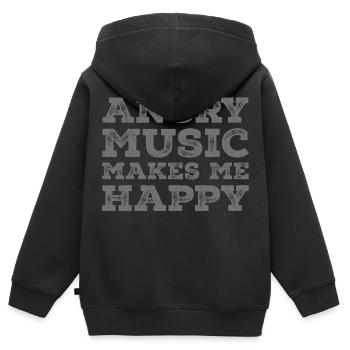 Angry Music Heavy Metal Death Metal Metalhead - Sweat Premium à capuche zippé enfant bio - noir - Dos - AI Model Kid Male (0cm)