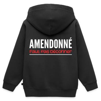 Amended, don't mess around - Kids Premium Organic Zip-up Hoodie - black - Back - AI Model Kid Male (0cm)