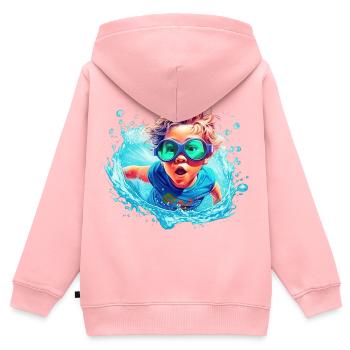 Boy in water - Kids Premium Organic Zip-up Hoodie - rose - Back - AI Model Kid Female (0cm)