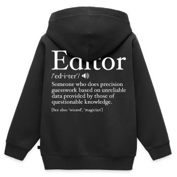 Lustige Editor-Definition Editor-Definition - Editor - Kinder Premium Organic Zip Hoodie - Schwarz - Hinten - AI Model Kid Male (0cm)