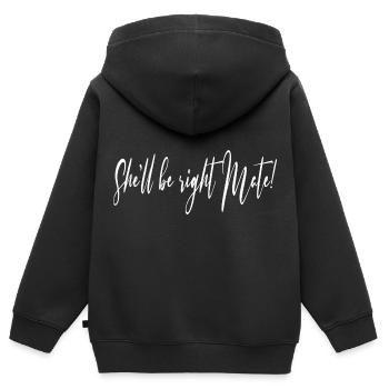Elle aura raison Mate - Sweat Premium à capuche zippé enfant bio - noir - Dos - AI Model Kid Male (0cm)
