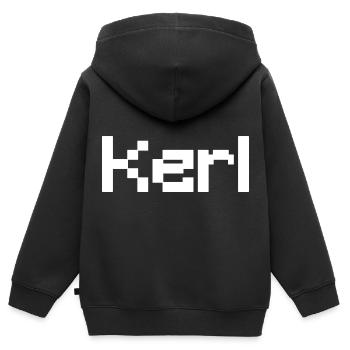 Kerl - Jugendwort - Kinder Premium Organic Zip Hoodie - Schwarz - Hinten - AI Model Kid Male (0cm)
