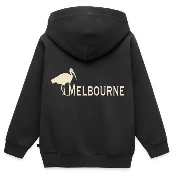 Poulet poubelle Melbourne - Sweat Premium à capuche zippé enfant bio - noir - Dos - AI Model Kid Male (0cm)