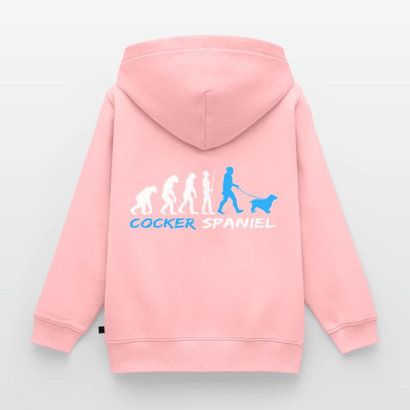 Englischer Cocker Spaniel Hundebesitzer Evolution Kinder Premium Organic Zip Hoodie