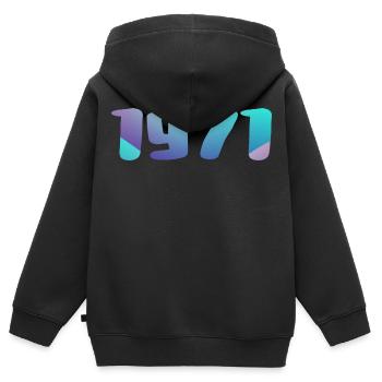 1971 Geburtstagsgeschenk Vintage 1971 Retro 1971 - Kinder Premium Organic Zip Hoodie - Schwarz - Hinten - AI Model Kid Male (0cm)