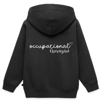 Ergothérapeute - Sweat Premium à capuche zippé enfant bio - noir - Dos - AI Model Kid Male (0cm)