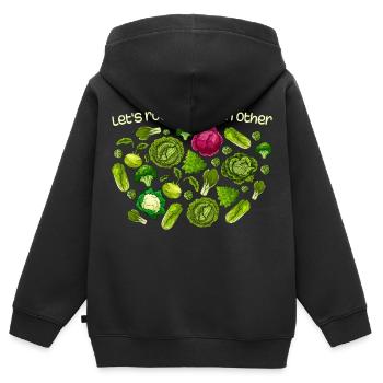 Inspirierendes Wurzelgemüse Motivierend - Kinder Premium Organic Zip Hoodie - Schwarz - Hinten - AI Model Kid Male (0cm)