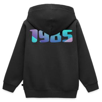 Geburtstagsgeschenk 1985 Jahrgang 1985 Retro 1985 - Kinder Premium Organic Zip Hoodie - Schwarz - Hinten - AI Model Kid Male (0cm)