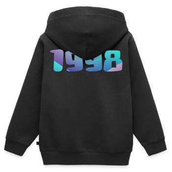 1998 Geburtstagsgeschenk Jahrgang 1998 Retro 1998 - Kinder Premium Organic Zip Hoodie - Schwarz - Hinten - AI Model Kid Male (0cm)