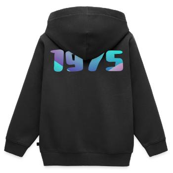 1975 Geburtstagsgeschenk Jahrgang 1975 Retro 1975 - Kinder Premium Organic Zip Hoodie - Schwarz - Hinten - AI Model Kid Male (0cm)