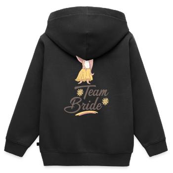 Team Bride - Kinder Premium Organic Zip Hoodie - Schwarz - Hinten - AI Model Kid Male (0cm)