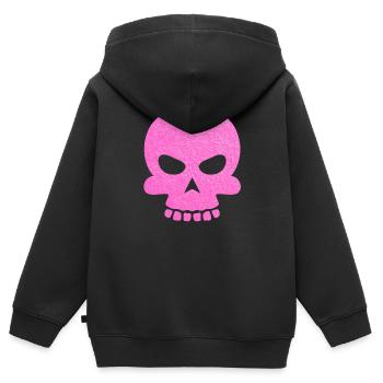 Tête de mort - Sweat Premium à capuche zippé enfant bio - noir - Dos - AI Model Kid Male (0cm)