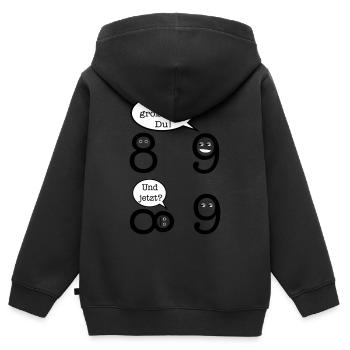 Mathematik Witz - Kinder Premium Organic Zip Hoodie - Schwarz - Hinten - AI Model Kid Male (0cm)