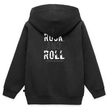 Rock and roll - Sweat Premium à capuche zippé enfant bio - noir - Dos - AI Model Kid Male (0cm)