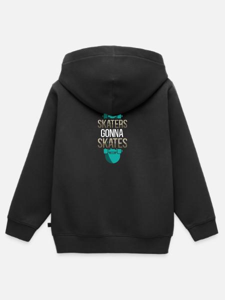 Skater werden skaten - Kinder Premium Organic Zip Hoodie - Schwarz