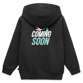 Schwangerschaft Baby Storch - Kinder Premium Organic Zip Hoodie - Schwarz - Hinten - AI Model Kid Male (0cm)