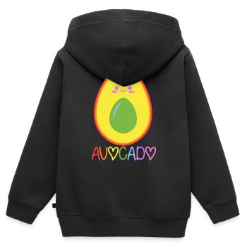 Kinder Bekleidung Avocado Geschenkidee - Kinder Premium Organic Zip Hoodie - Schwarz - Hinten - AI Model Kid Male (0cm)