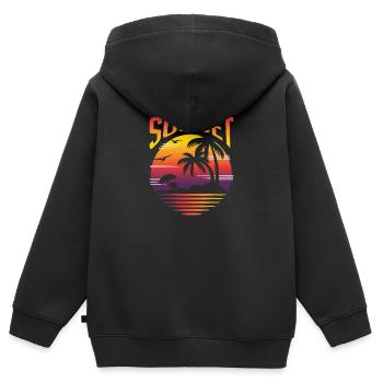 Sonnenuntergang - Kinder Premium Organic Zip Hoodie - Schwarz - Hinten - AI Model Kid Male (0cm)