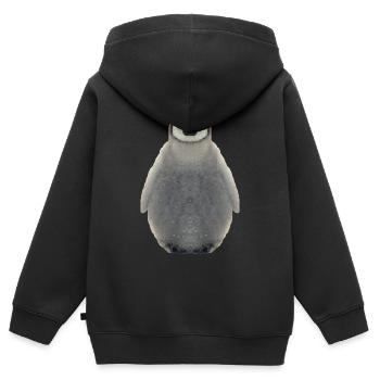 Pingouins pingouin oiseau de mer animal de mer vertébré - Sweat Premium à capuche zippé enfant bio - noir - Dos - AI Model Kid Male (0cm)