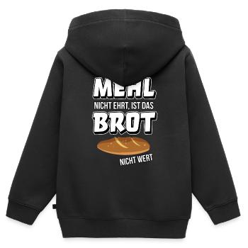 Bäcker Brot backen Mehl Bäckerin lustiger Spruch - Kinder Premium Organic Zip Hoodie - Schwarz - Hinten - AI Model Kid Male (0cm)