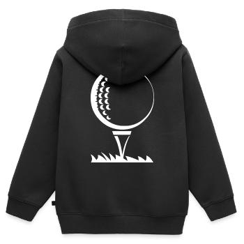 Balle de golf - Sweat Premium à capuche zippé enfant bio - noir - Dos - AI Model Kid Male (0cm)