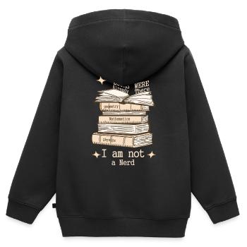 Je ne suis pas un nerd - Sweat Premium à capuche zippé enfant bio - noir - Dos - AI Model Kid Male (0cm)