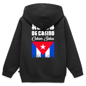 Rueda de Casino - Cuban Salsa - Kinder Premium Organic Zip Hoodie - Schwarz - Hinten - AI Model Kid Male (0cm)