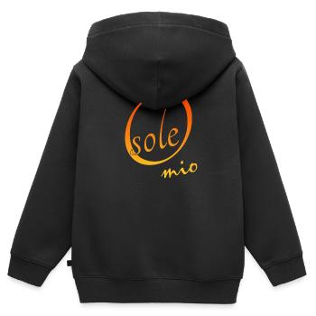 O sole mio flirten Flirtspruch - Kinder Premium Organic Zip Hoodie - Schwarz - Hinten - AI Model Kid Male (0cm)